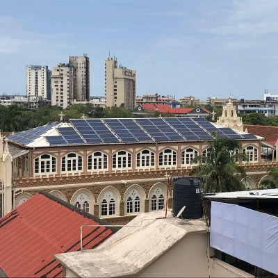 Energy Conservation Solar Panels on Library Building view from Hostel building